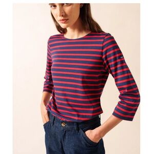 Saint James GALATHEE Breton Striped Top with ¾ Sleeve | Soft Cotton 8